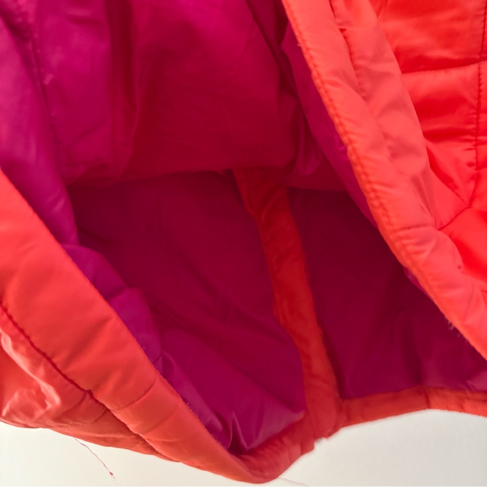 North Face Puffer Vest Womens Medium Orange Neon Pink Lightweight - Picture 3 of 7